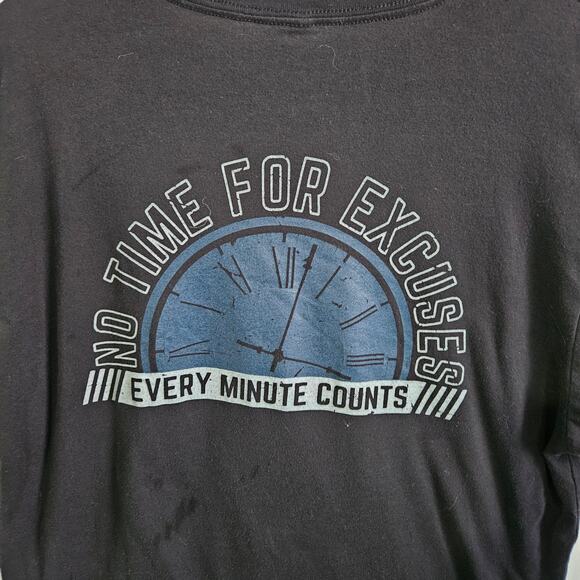 Lift Box Men's XL No Excuses Weightlifting Graphic Tee Shirt Black Dumbbell Gym - Picture 5 of 6